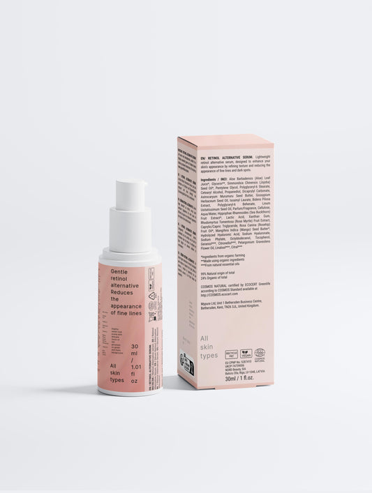 Serum Cream Porcelain Rückansicht mit Flasche und passender Box, Details auf Ettiket, luxuriöses Design.