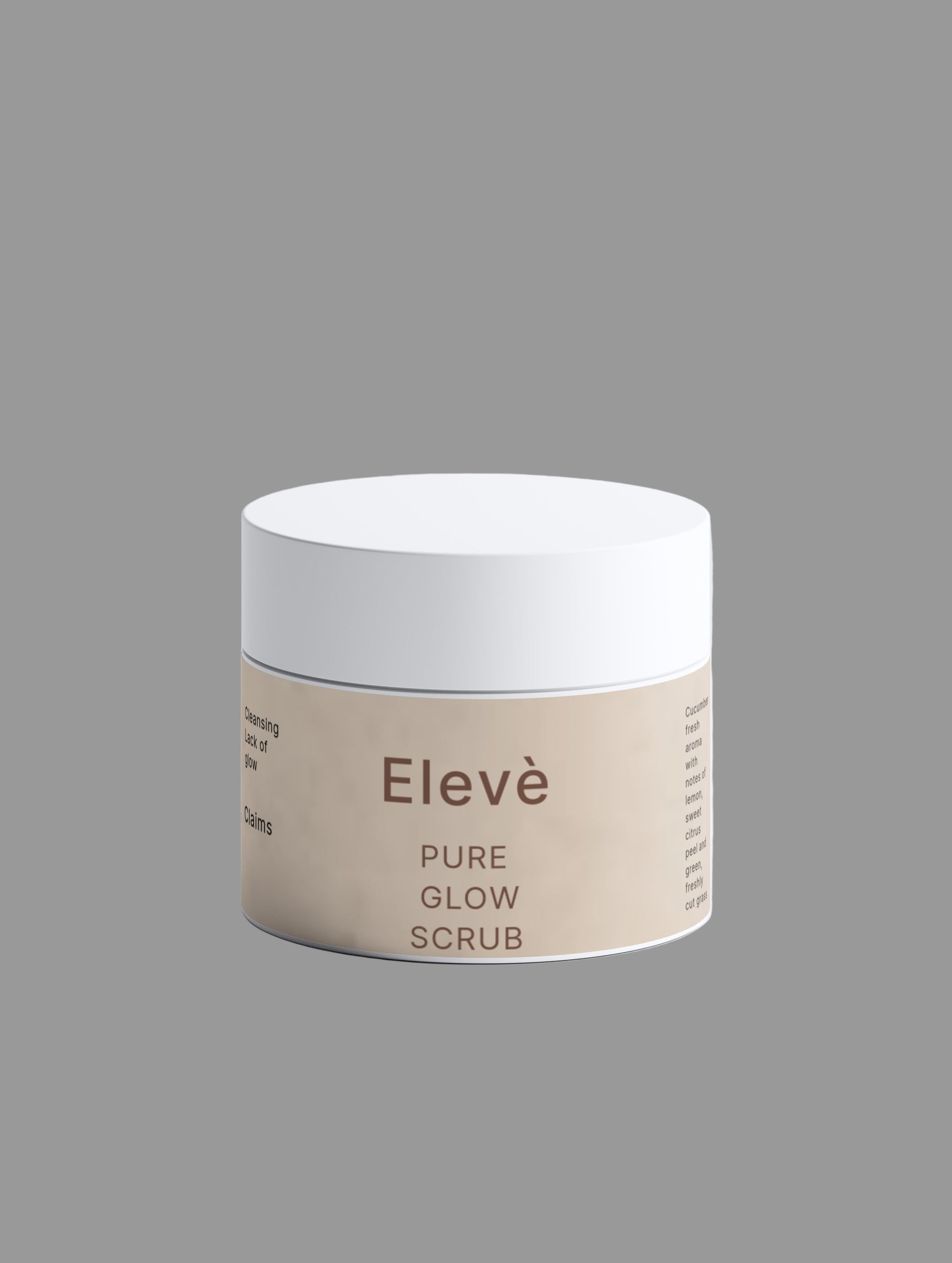 Elevè Pure Glow Scrub - luxuriöses Gesichts- und Körperpeeling mit Vulkansand für porentief reine Haut und strahlenden Glow. Für ein jugendliches, verfeinertes Hautbild. 
Das Elevè Pure Glow Scrub bereitet deine Haut perfekt auf dein Make-up vor- für einen ebenmäßigen, strahlenden Teint, der den ganzen Tag hält. 