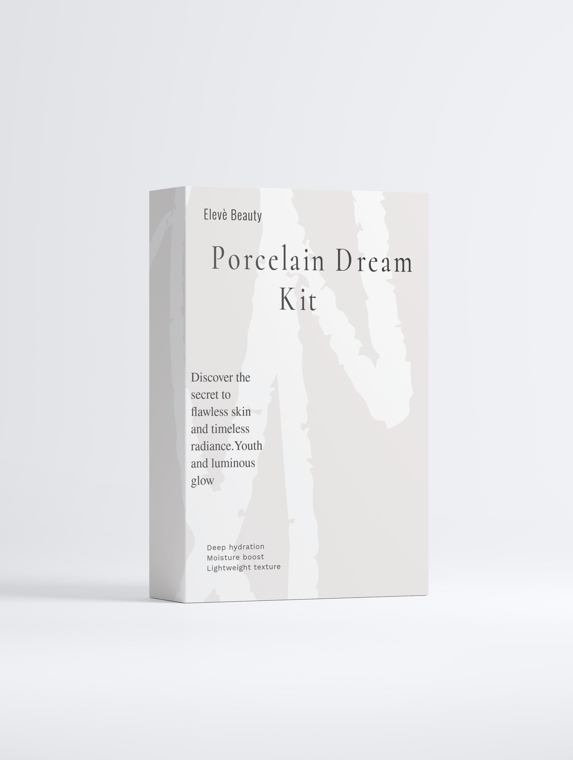 Elegante Verpackung des Porcelain Dream Kits - luxuriöses Beauty - Set für strahlende Porzellanhaut