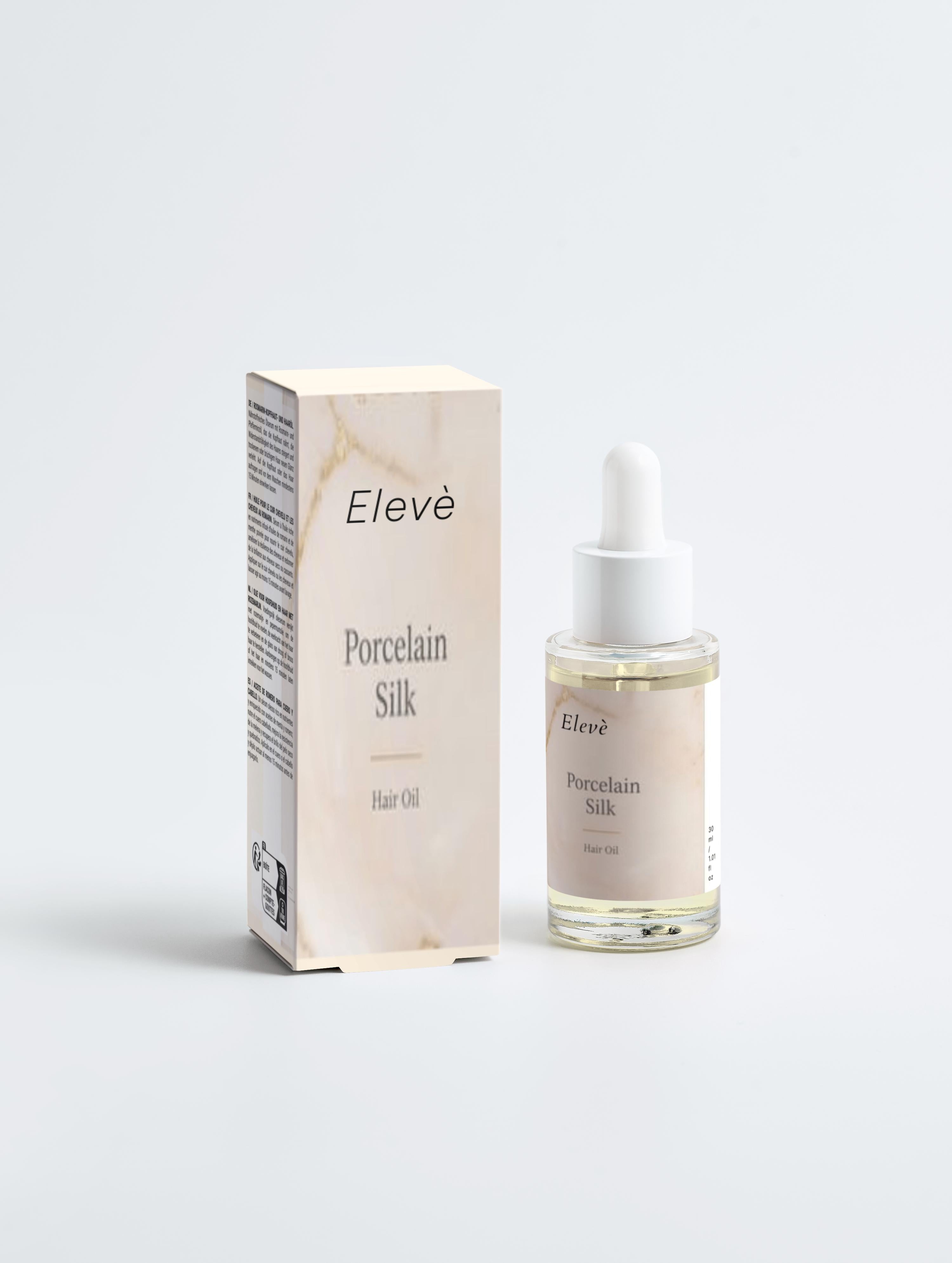 Elegantes Haar Öl von Elevè in Glasflakon für strahlend glattes glänzendes Haar,wie Seide